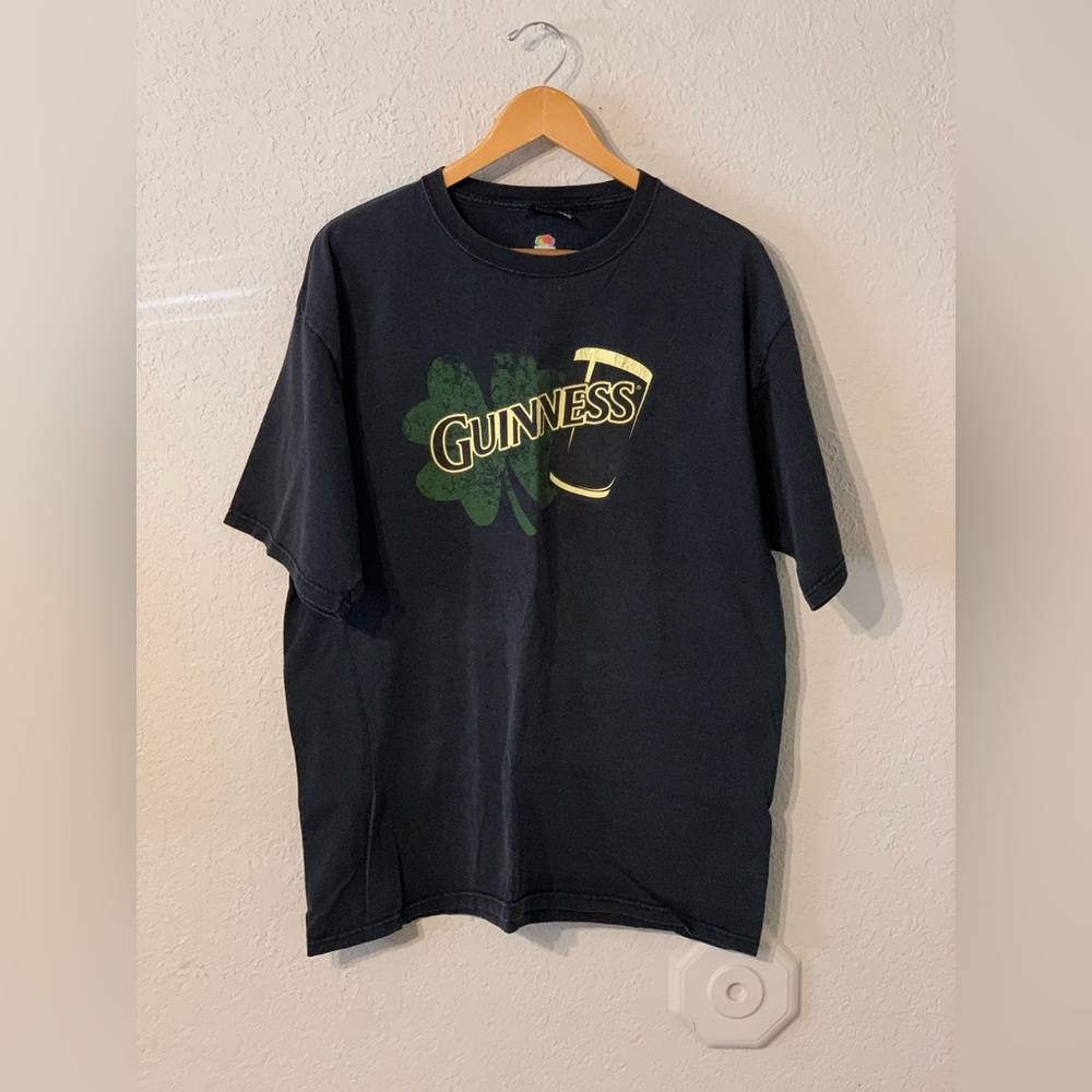 80s-90s Guinness Black and Green Short Sleeve T Shirt Original Merchandise
